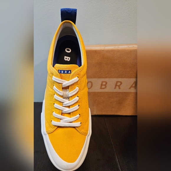 OBRA canvas low  gold & blue mens size 11 shoe - Picture 3 of 8